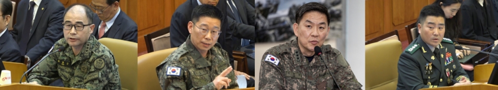 곽종근 전 육군 특수전사령관, 조성현 수도방위사령부 제1경비단장, 이진우 전 수도방위사령관, 김현태 육군 특수전사령부 707특수임무단장(왼쪽부터)/사진=헌법재판소제공, 공동취재단, 뉴스1
