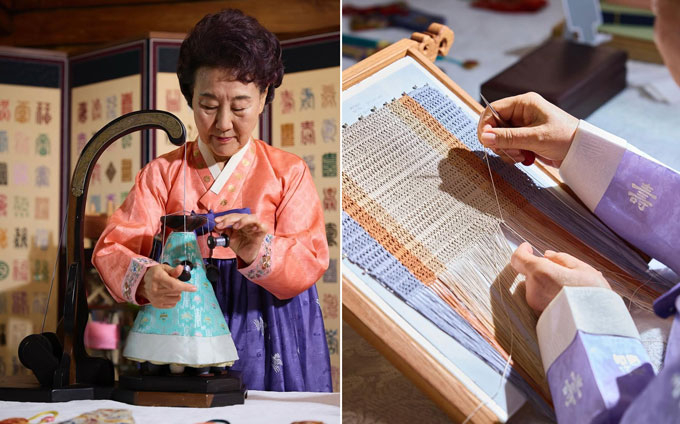 이탈리아 패션 브랜드 '펜디'(FENDI)가 지난해 11월 서울시 무형문화재 제13호 김은영 명예매듭장과 협업한 바게트 백을 선보이며, 제작 과정이 담긴 사진들을 공개했다. /사진=펜디(FENDI)