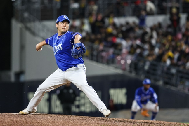 송은범. /사진=삼성 라이온즈 제공