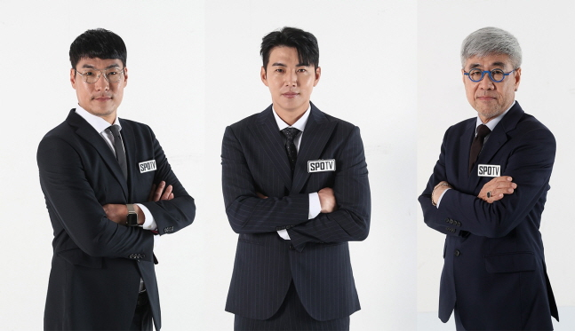 스포티비 해설뤼원 이동현(왼쪽부터), 이대형, 민훈기. /사진=스포티비 제공
