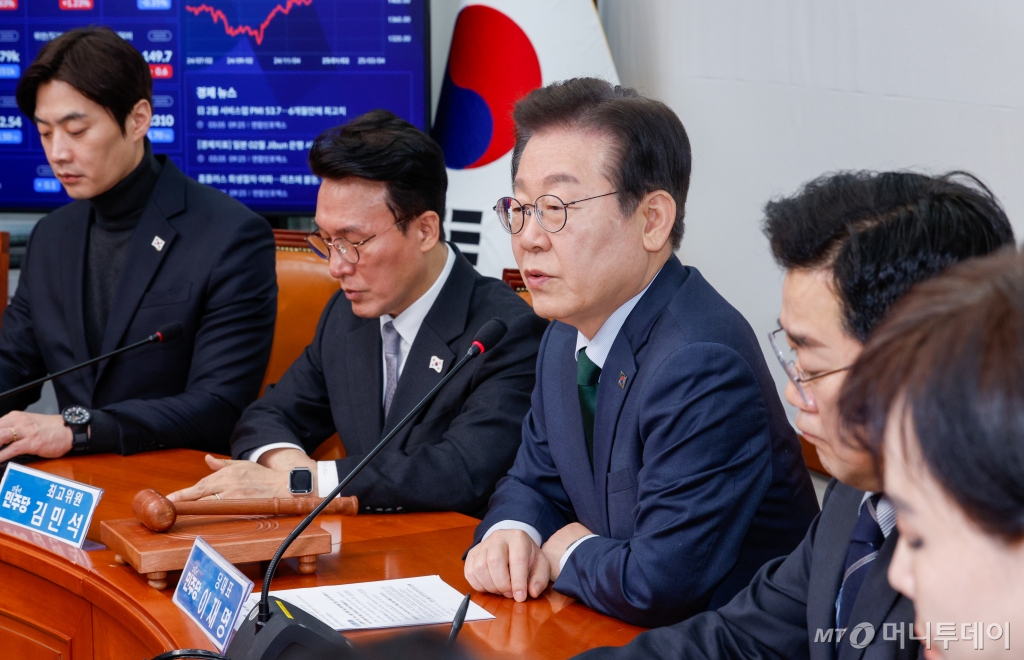 이재명 더불어민주당 대표가 지난 5일 오전 서울 여의도 국회에서 열린 최고위원회의에 참석해 모두 발언하고 있다. / 사진제공=뉴스1