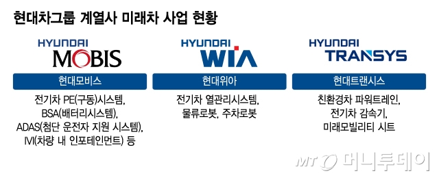 현대차그룹 계열사 미래차 사업 현황/그래픽=이지혜