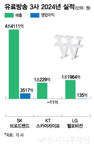유료방송 3사 2024년 실적/그래픽=김현정