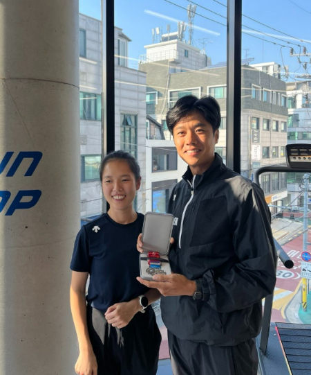 선지원씨(왼쪽)와 신용욱 코치(오른쪽)./사진=선지원씨 제공