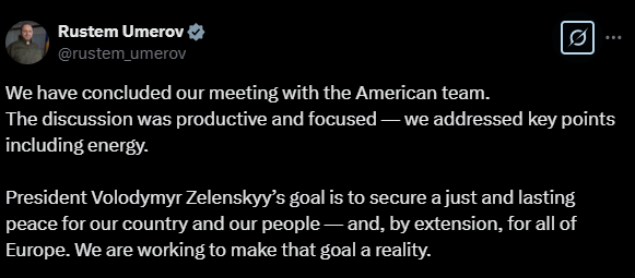 /사진=루스템 우메로프 우크라이나 국방부 장관  X