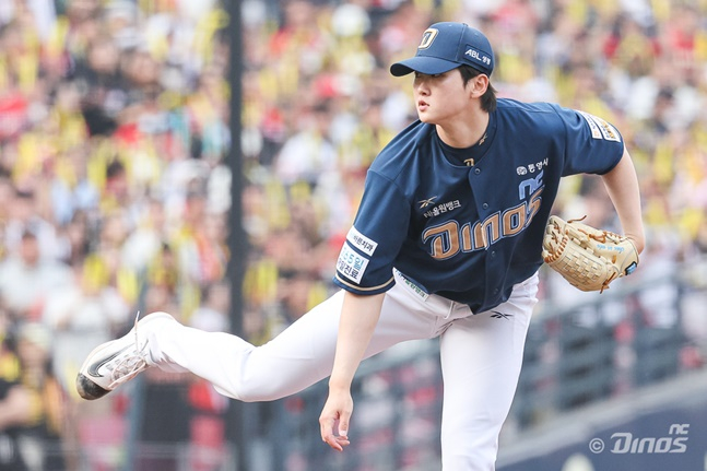 NC 전사민이 23일 광주 KIA전에서 8회말 투구하고 있다. /사진=NC 다이노스 제공