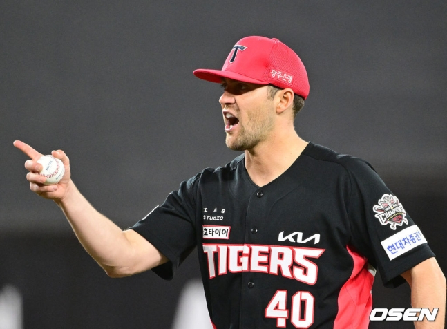 KIA 네일이 28일 대전 한화전에서 환호하고 있다.