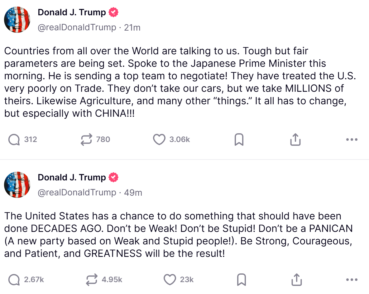 미국 증시 3%대 급락 개장…트럼프 