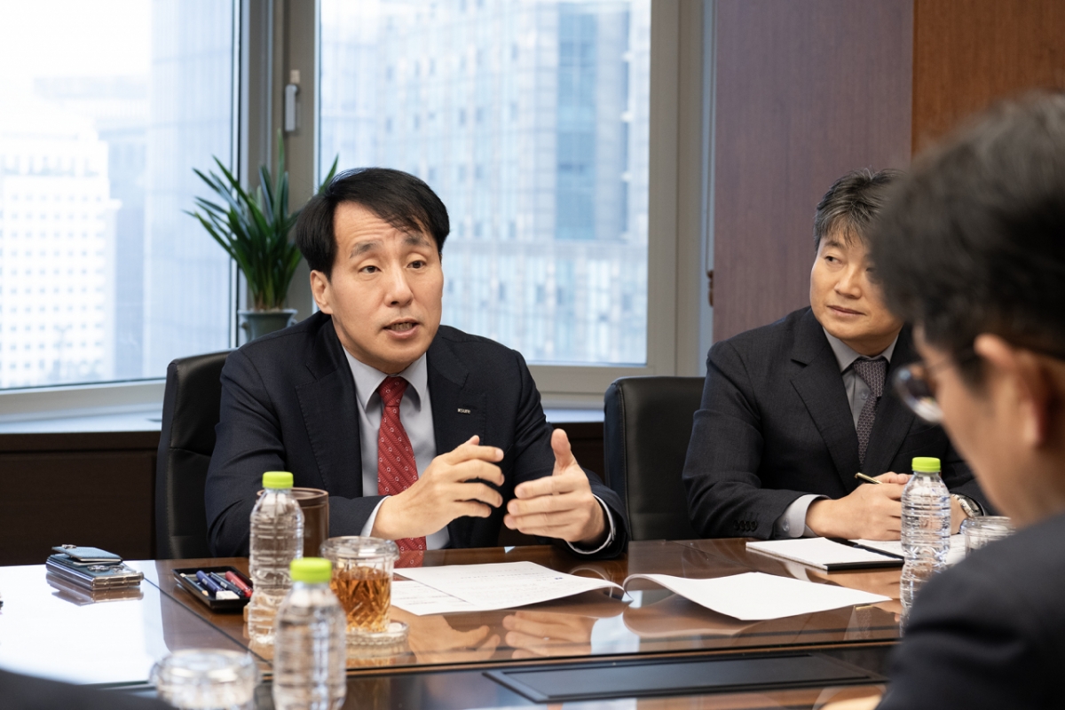 장영진 한국무역보험공사 사장이 8일 서울 종로구 본사에서 열린 '美 관세 대응 긴급지원 TF' 출범식에서 발언하고 있다. /사진제공=한국무역보험공사