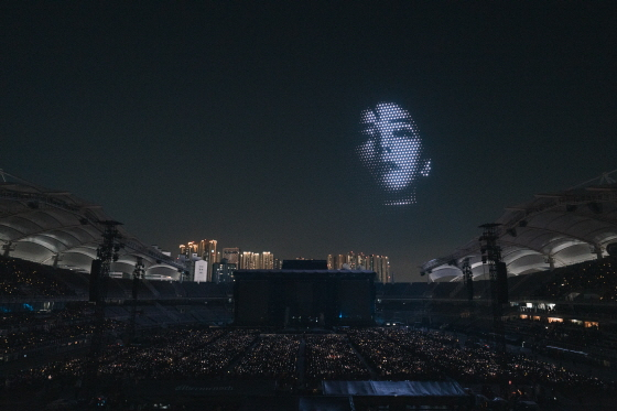 갤럭시코퍼레이션과 유비파이가 협업한 드론쇼/사진제공=갤럭시코퍼레이션