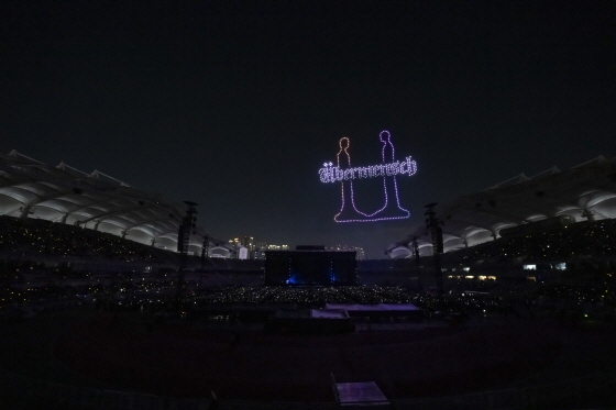 갤럭시코퍼레이션과 유비파이가 협업한 드론쇼/사진제공=갤럭시코퍼레이션