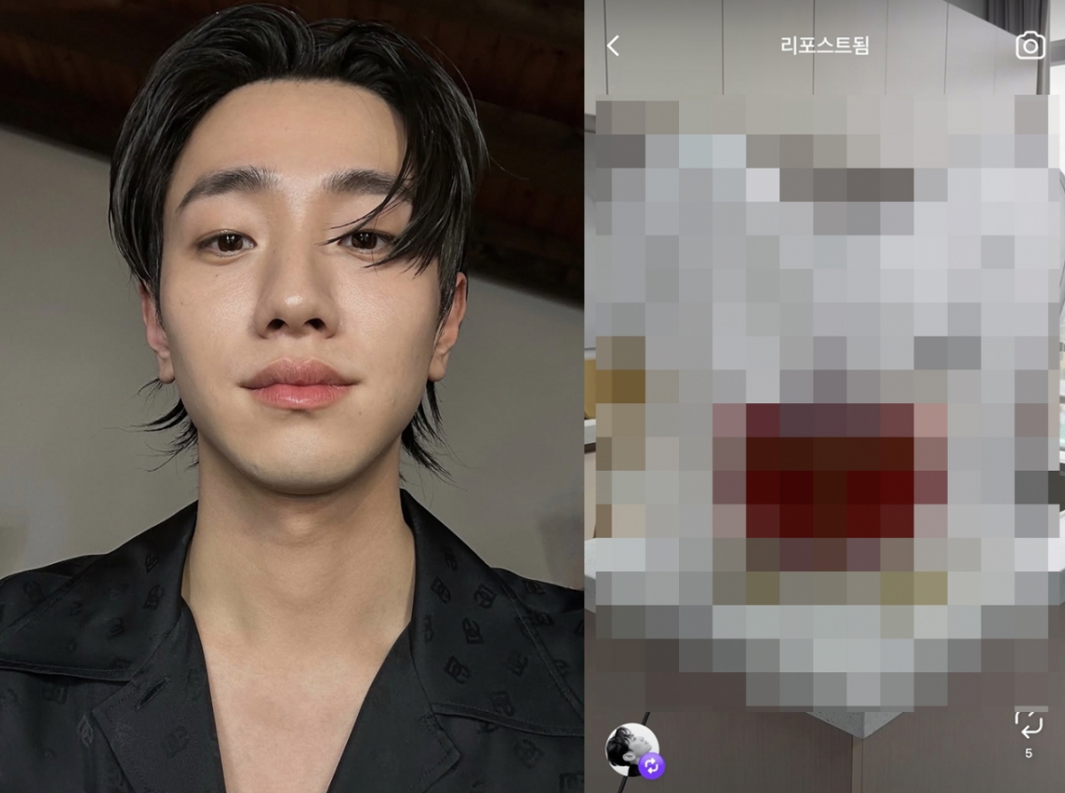 13일 배우 남윤수 SNS(소셜미디어)에 19금 게시물이 올라왔다가 사라졌다. /사진=남윤수 SNS, 온라인 커뮤니티 갈무리
