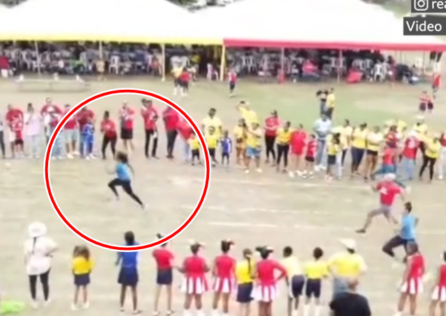 학부모 달리기 대회에서 1등을 차지한 셸리 앤 프레이저-프라이스. /사진=영국 BBC 캡처