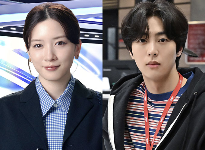 일본 TBS 드라마 '캐스터'에 함께 출연한 일본 배우 나가노 메이와 한국 배우 김무준. /사진=TBC '캐스터' 공식 홈페이지