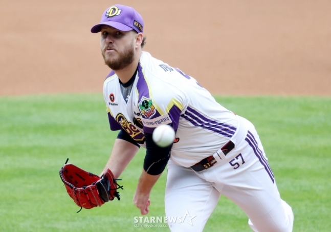 두산 베어스 외국인 투수 콜어빈. /사진=김진경 대기자