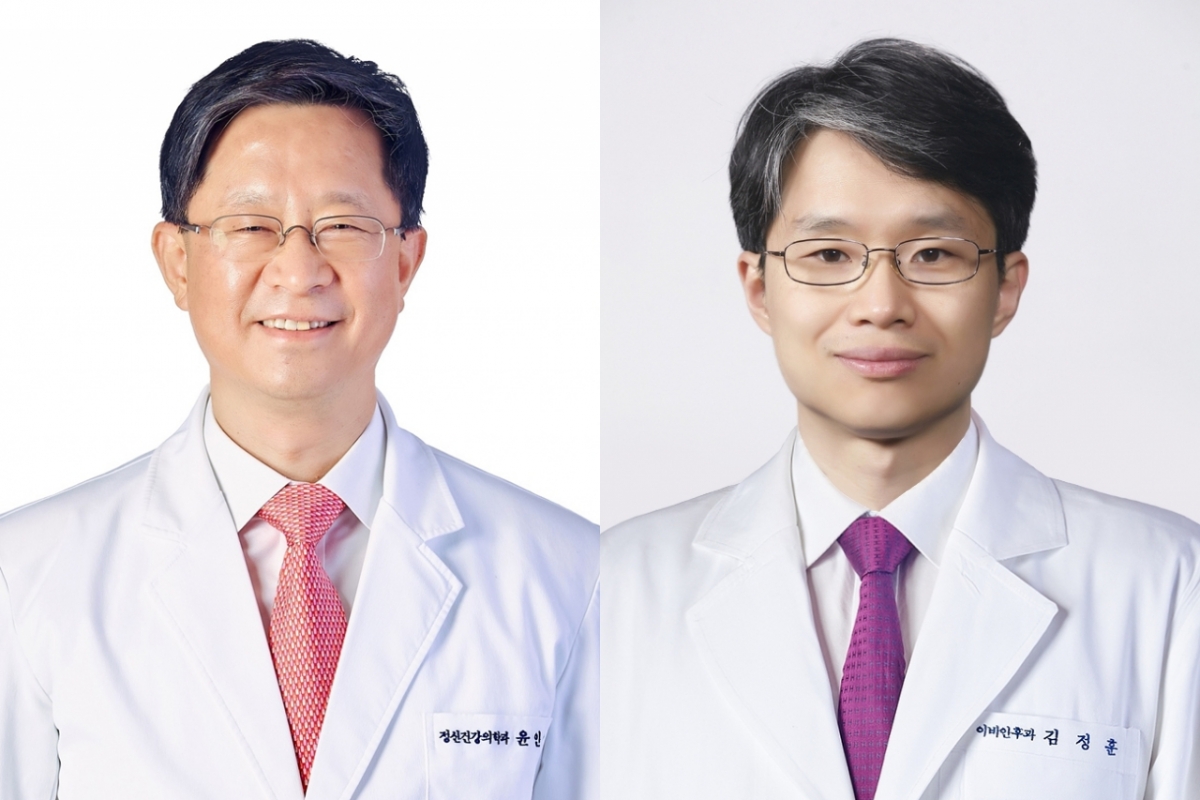 (사진 왼쪽부터) 분당서울대병원 정신건강의학과 윤인영 교수, 이비인후과 김정훈 교수. /사진=분당서울대병원