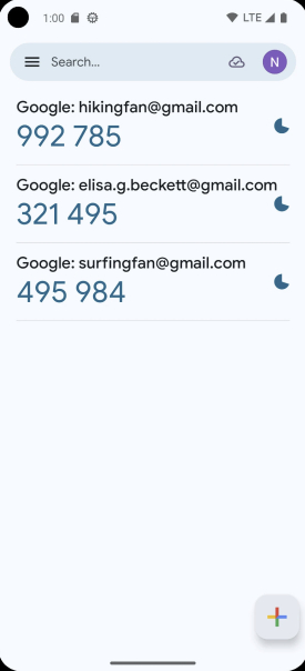 구글 OTP에서 인증코드를 발급한 예시. /사진=구글