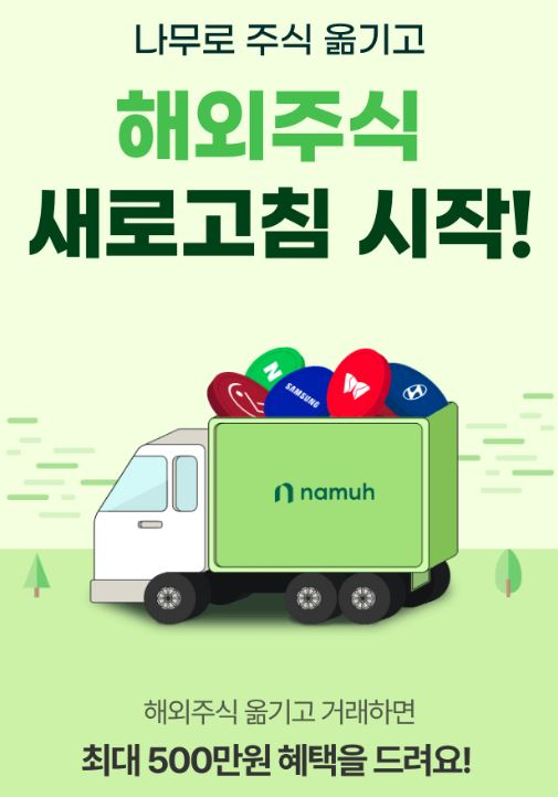 NH투자증권 나무증권이 해외주식 대체입고 이벤트 '나무로 주식 옮기고, 국내주식 새로고침 시작(시즌2)'을 실시한다. /사진제공=NH투자증권