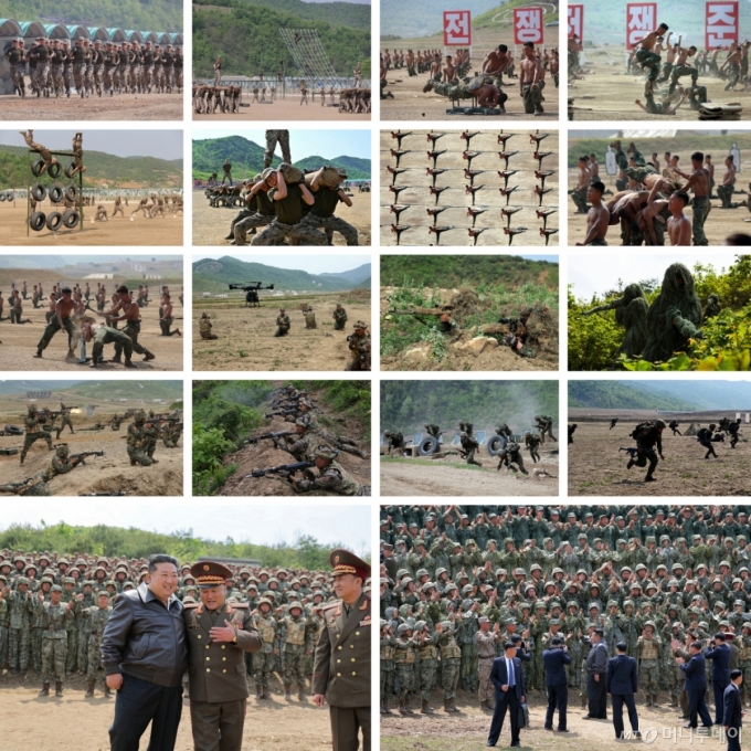 북한 노동당 기관지 노동신문은 14일 김정은 당 총비서가 전날인 13일 인민군(북한군) 훈련일꾼(간부)대회 강습체계 안에서 진행되는 병종별 전술종합훈련을 참관했다고 보도했다. 이날 김 총비서는 "가장 사활적인 임무는 전쟁준비완성"이라며 현대전에 맞게 훈련제도를 새롭게 정립해야 할 필요성을 강조했다. / 사진=뉴스1
