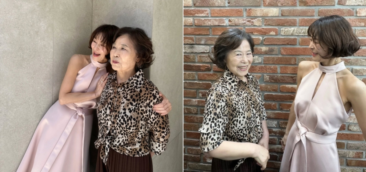 예지원이 90세에도 초동안 미모로 화제가 된 어머니와 다정한 투샷을 공개했다. /사진=인스타그램 갈무리