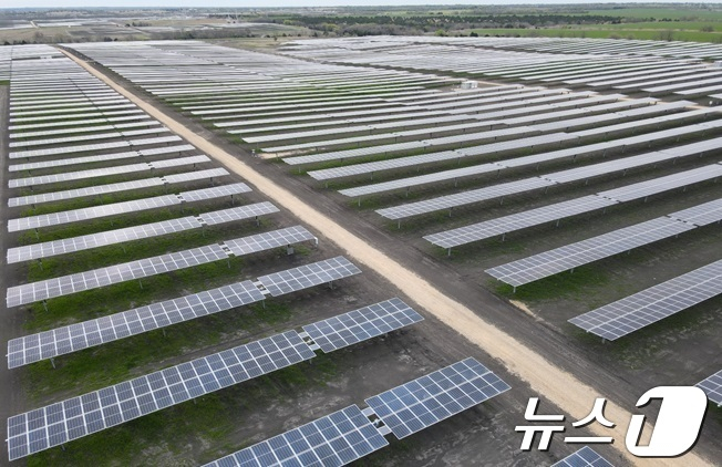 한화큐셀이 건설한 미국 텍사스주 168MW 규모 태양광 발전소. /사진제공=한화큐셀
