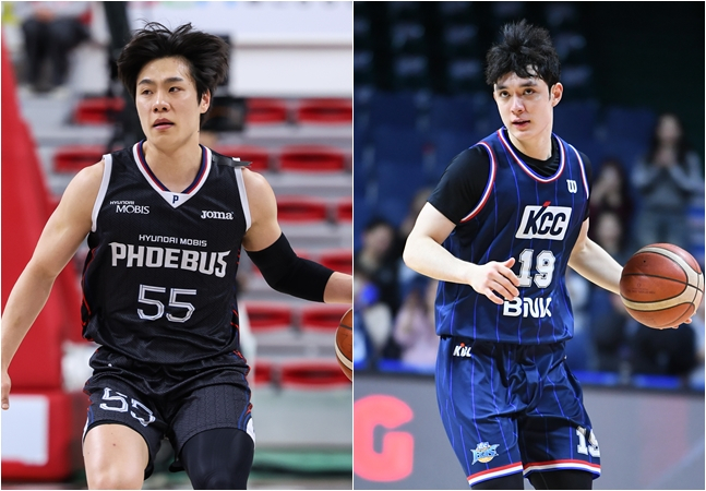 한호빈(왼쪽)과 이근휘. /사진=KBL
