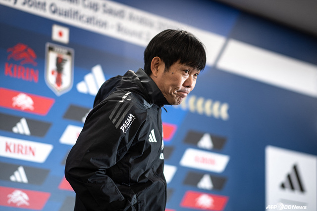 기자회견에 임하는 모리야스 하지메 일본 대표팀 감독. /AFPBBNews=뉴스1