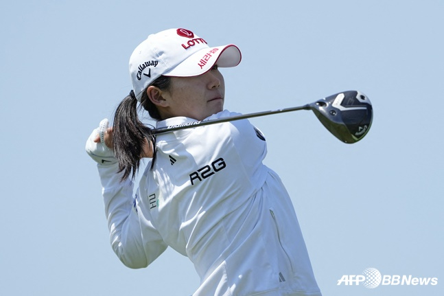 1일 US 여자오픈 3라운드에서 티샷을 날리고 있는 황유민. /AFPBBNews=뉴스1