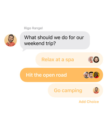 그룹채팅방 설문조사 모습. 2025.06.10./사진=애플 홈페이지