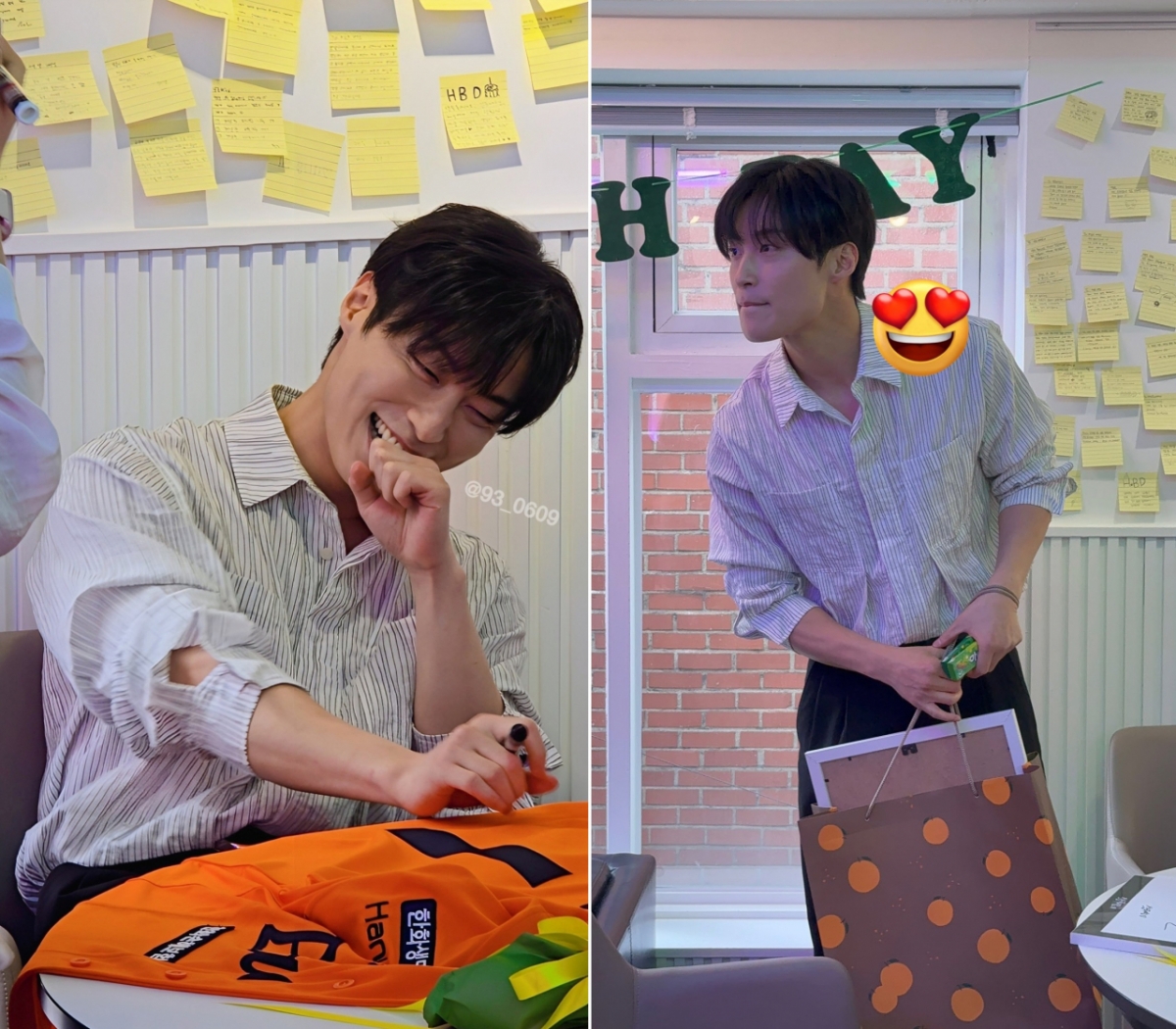 팬들이 준비한 서울 마포구 생일카페를 찾은 허남준. /사진=X 갈무리