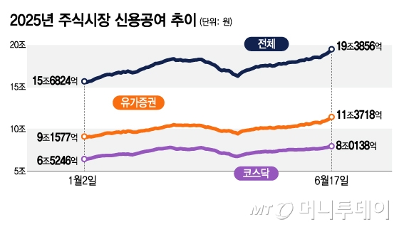 2025년 주식시장 신용공여 추이/그래픽=김지영
