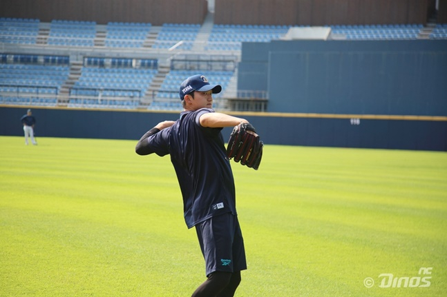 전역 후 NC 유니폼을 입은 구창모. /사진=NC 다이노스 제공