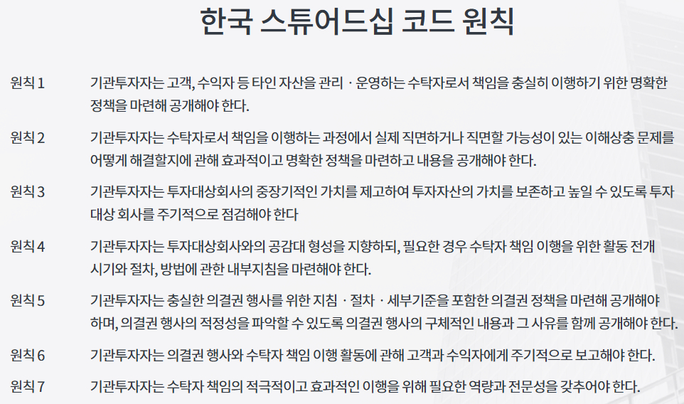 스튜어드십 코드 원칙 /사진=한국ESG기준원