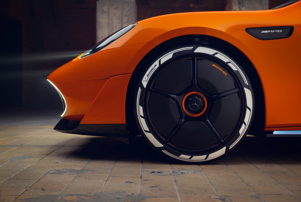 지난달 29일(현지시간) 메르세데스-AMG가 공개한 '콘셉트 AMG GT XX'의 에어로 휠/사진= 벤츠 제공