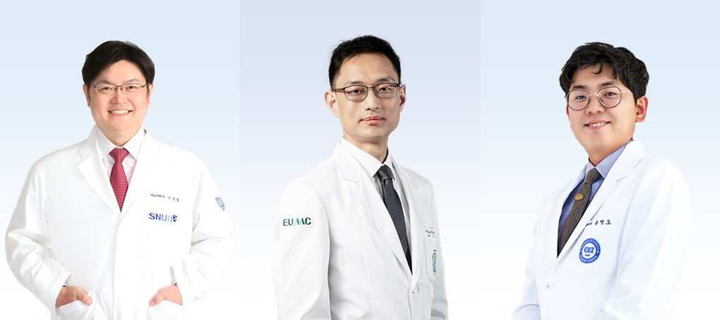 (사진 왼쪽부터) 분당서울대병원 비뇨의학과 이상철 교수, 이대목동병원 비뇨의학과 류호영 교수, 한양대구리병원 비뇨의학과 송병도 교수