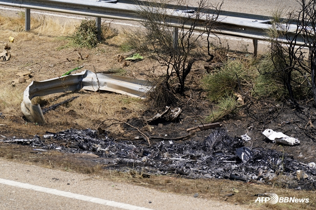 사고 차량 잔해의 모습. /AFPBBNews=뉴스1
