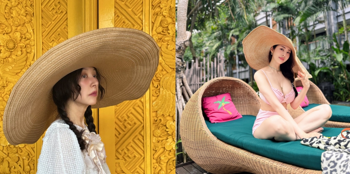 서정희가 과거 미국 뉴욕에서 산 챙 넓은 모자를 발리에 가져와 딸 서동주와 함께 착용한 모습. /사진=인스타그램 갈무리 