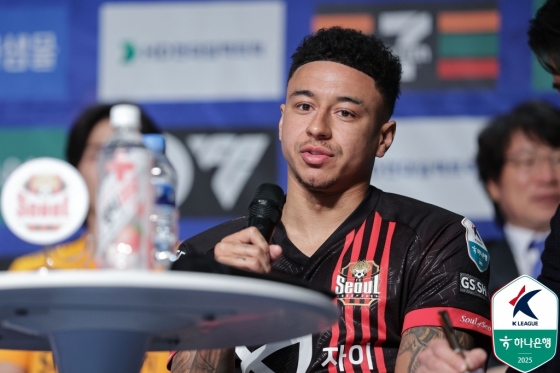 제시 린가드가 지난 2월 13일 서울 서대문구 스위스 그랜드 호텔 그랜드볼룸에서 열린 '2025시즌 K리그1 개막 미디어데이'에서 취재진 질문에 답하고 있다. /사진=한국프로축구연맹 제공