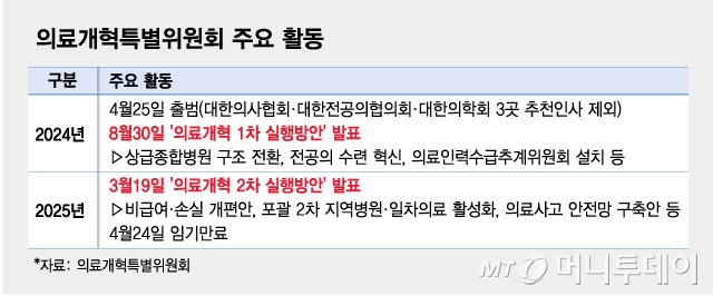 의료개혁특별위원회 주요 활동. /그래픽=최헌정 디자인기자