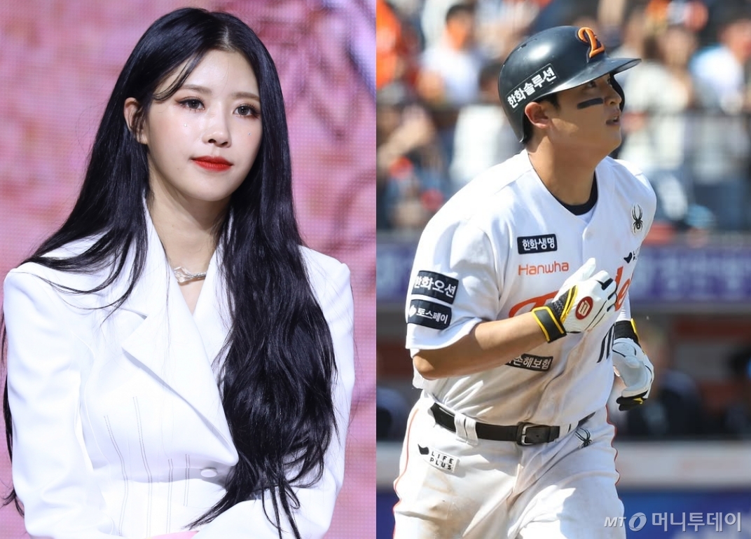 그룹 러블리즈 출신 이미주(왼쪽), 한화이글스 소속 야구선수 이진영 /사진=머니투데이 DB, 인스타그램