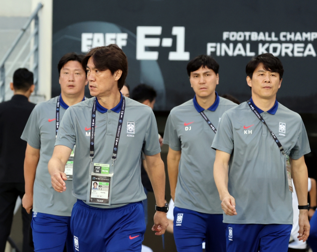 홍명보 감독 S이 15일 용인미르종합운동장에서 열린 2025 동아시아축구연맹(EAFF) E-1 챔피언십(동아시안컵) 일본과의 최종전을 준비하고 있다. 2025.07.15. /사진=강영조 선임기자