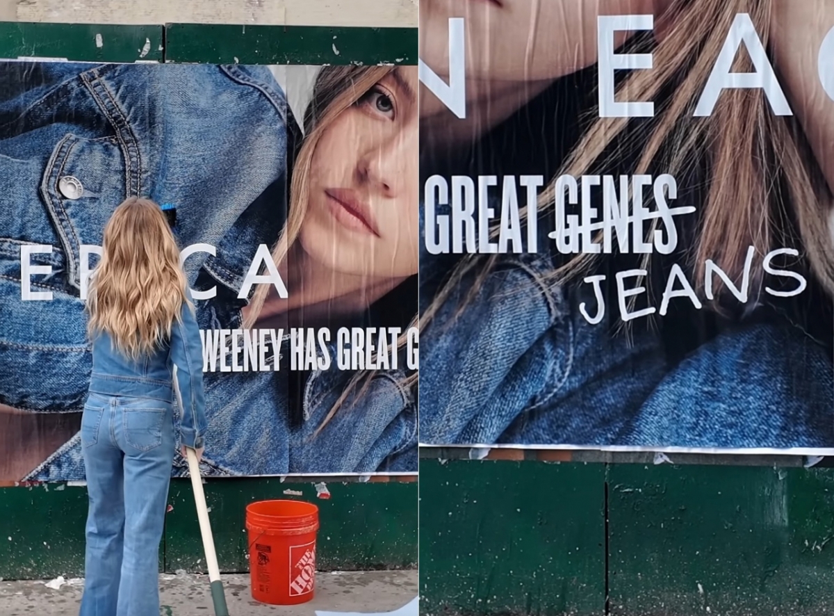 시드니 스위니가 아메리칸 이글 청바지 광고로 '백인 우월주의' 논란에 휩싸였다. /사진=X 갈무리