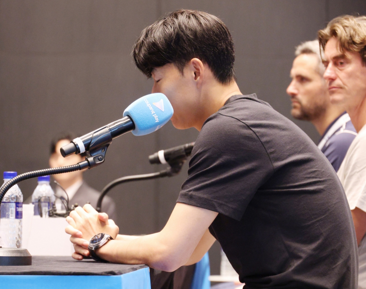 2025 쿠팡플레이 시리즈 토트넘 홋스퍼 FC 기자회견이 2일 서울 여의도 TWO IFC 3층 The Forum에서 열렸다. 토트넘 홋스퍼 손흥민이 기자들의 질문에 답하고 있다. /사진=김진경 대기자