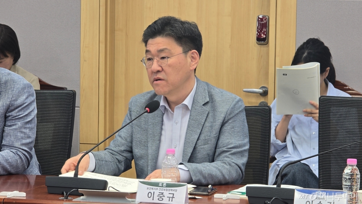이중규 보건복지부 건강보험정책국장이 6일 서울 여의도 국회에서 열린 '건보 재정 균형을 위한 정책 토론회'에서 발언하고 있다. /사진=홍효진 기자