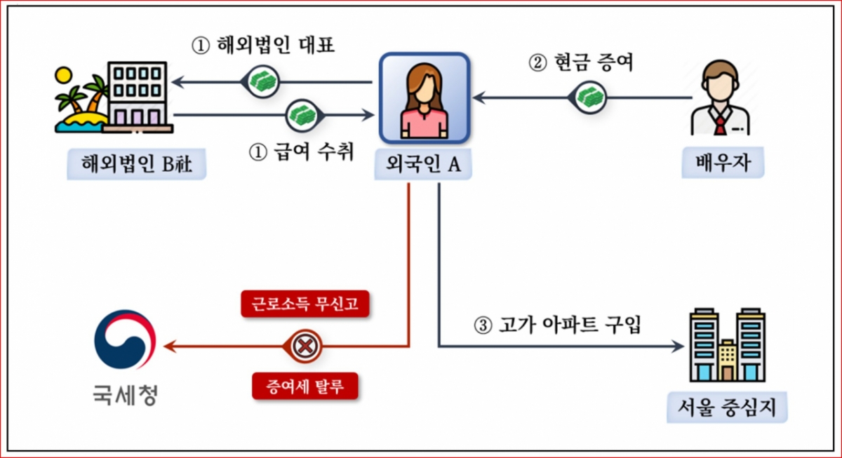 편법 증여로 고가 아파트를 취득한 경우./이미지=국세청 제공. 