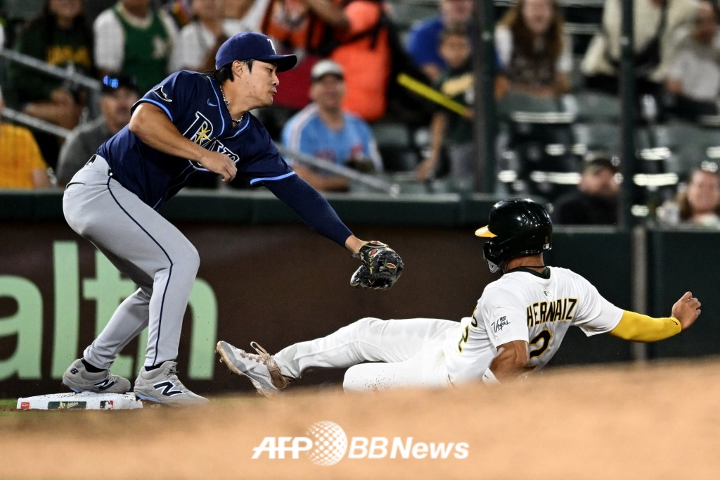 탬파베이 레이스 내야수 김하성(왼쪽). /AFPBBNews=뉴스1