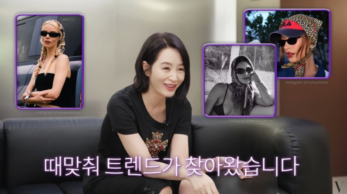 김혜수가 영화 '밀수' 촬영 중 이마를 크게 다쳐 두건을 착용하게 됐다고 밝혔다. /사진=유튜브 갈무리