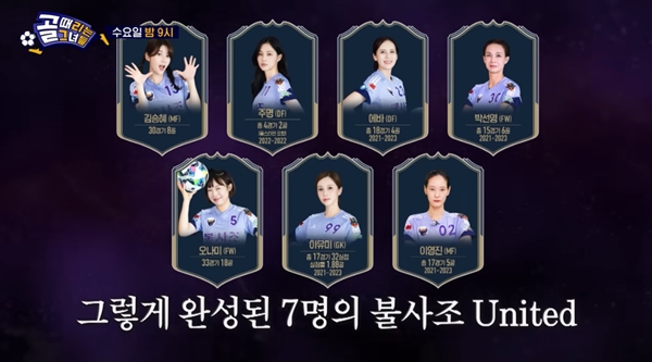 /사진=유튜브 채널'골 때리는 그녀들'에 공개된 '[선공개] 불사조 United 7인 완전체 공개' 영상 캡처
