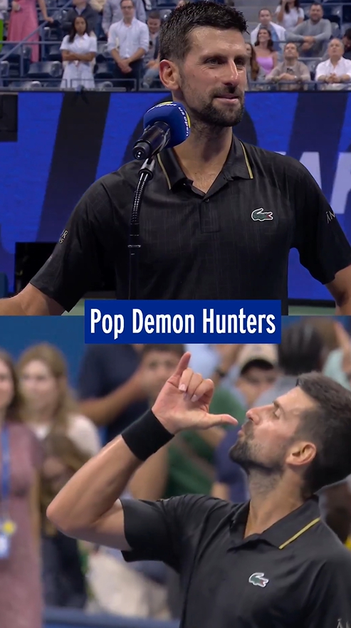 조코비치가 소다팝 세리머니에 대해 설명하고 있다./사진=US오픈 X 계정