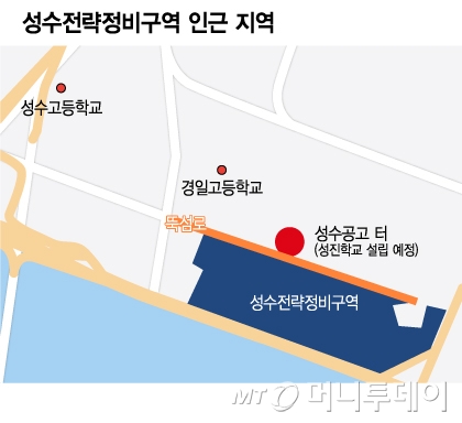 성수전략정비구역 인근 지역/그래픽=이지혜